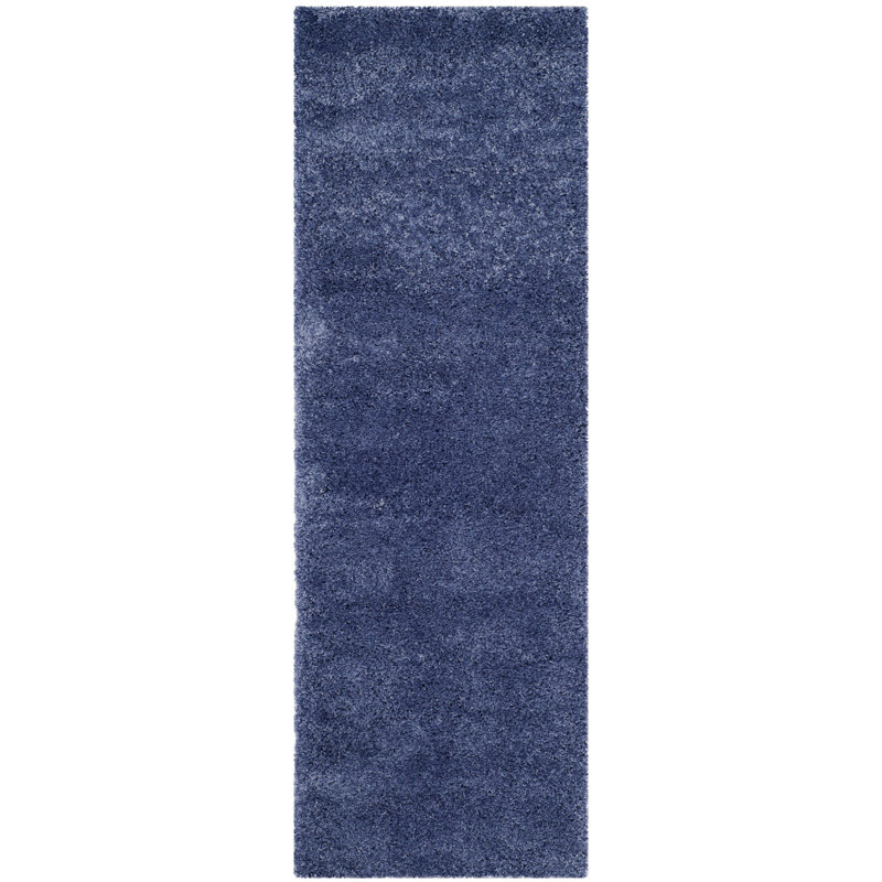 Tapis de couleur unie à poils longs Cania, Tapis de couloir 2 pi 3 po x 11 pi