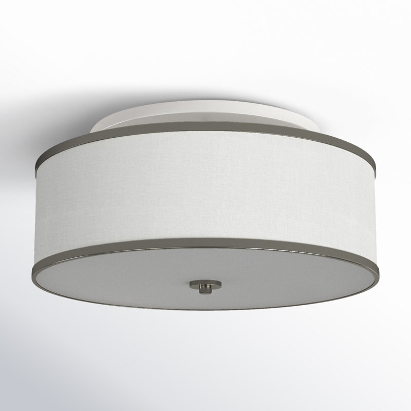 Elzira Linen Semi Flush Mount, Nickle