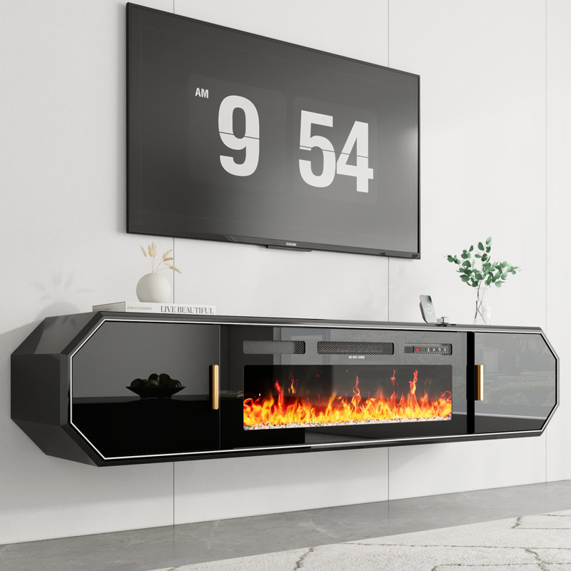 Meuble télé 70 po avec foyer électrique 36 po et rangement