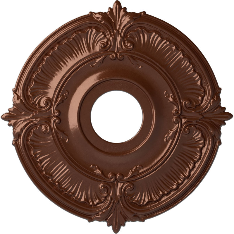 Endurathane Attica Ceiling Medallion, 18"OD x 4"ID x 5/8"P (Fits Canopies up to 5"), Hand-Painted Copper Penny Finish
