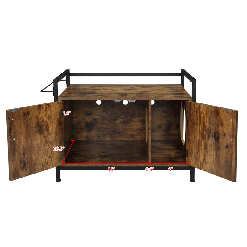 Enceinte de litière en bois Swint, Brun rustique