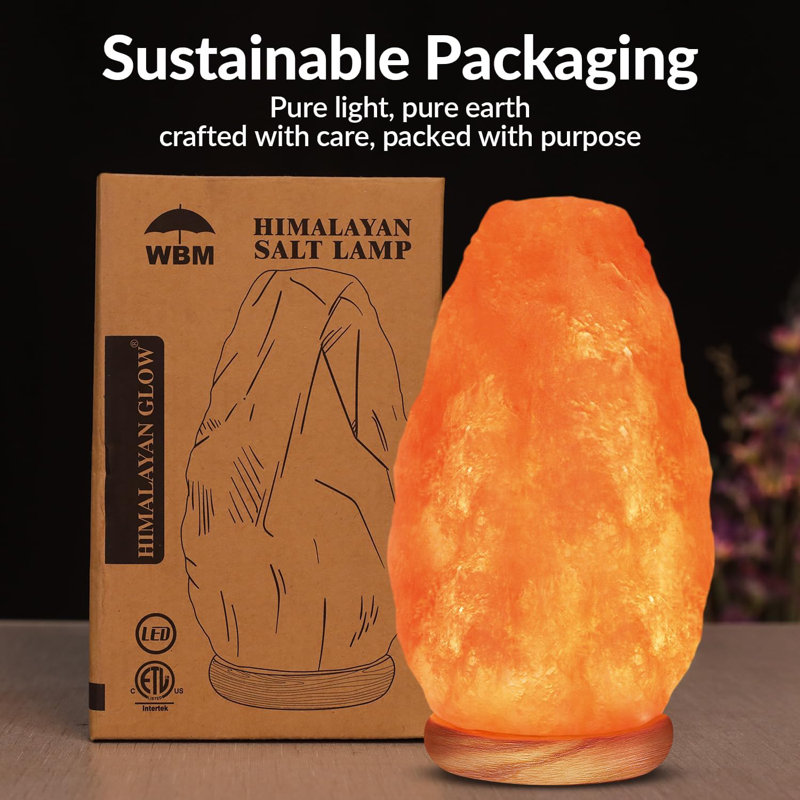 Himalayan Glow Salt lamp, ETL Listed Himalayan Pink Salt lamp, 6-8 lbs with Dimmer Touch Control, 8.25" H X 4.75" X 4.75" D