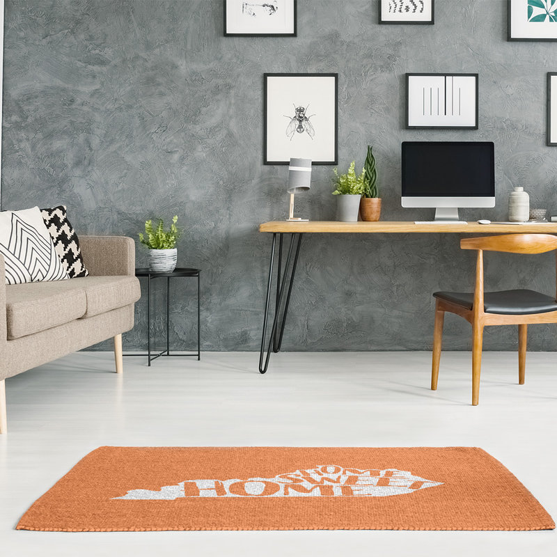 Tapis de l’aire orange kentucky home, Rectangle 5 pi x 7 pi, Oui