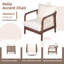 Chaise longue d'extérieur à dossier tissé avec coussins, chaise d'appoint de patio à structure en bois massif-389176386
