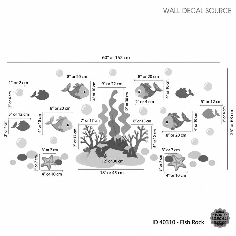 Nautical & Beach Non-Wall Damaging Wall Decal, Scheme A