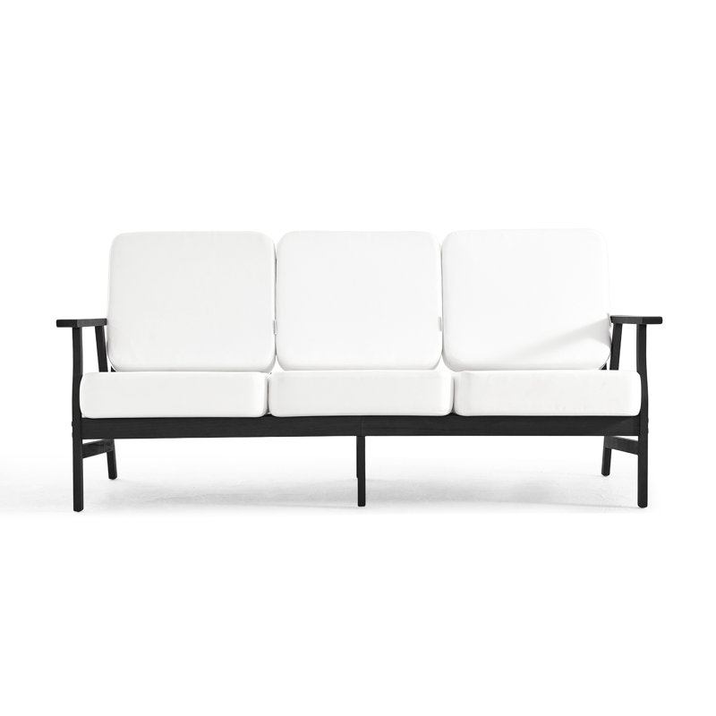 Canapé d'extérieur avec coussins de patio, Beige, Noir