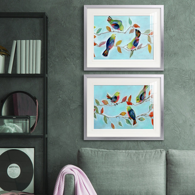 Reproduction de photo sur toile, Papier avec cadre argenté, Blanc mat