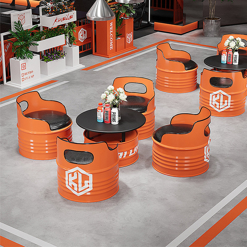 Ensemble de salle à manger Nathaiel L 27,56 po x l 27,56 po, Orange, 5