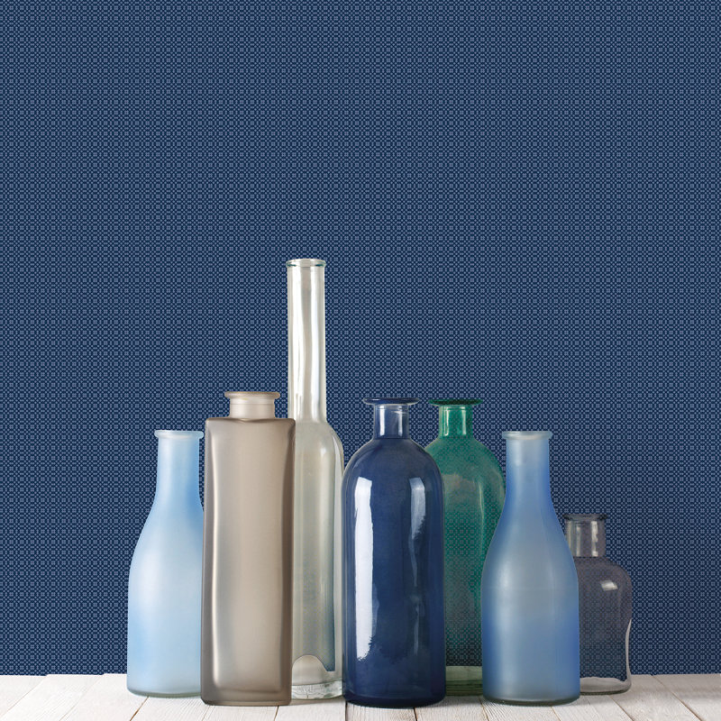 Tempo Petite Geometric Circles 32.8' L x 21" W Wallpaper Roll, Blue
