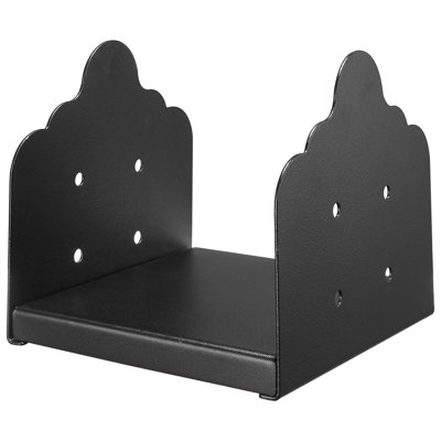 Base de poteau 8 x 8, supports de poteau de taille intérieure 7,9 x 7,5 pouces / 200 x 190 mm, poteaux de terrasse en acier au carbone robustes, supports de poteaux en bois pour plaque de support de terrasse de pavillon, noir