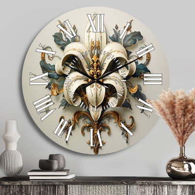 Horloge murale Fleur-De-Lis A Lilly Flower II - Floral