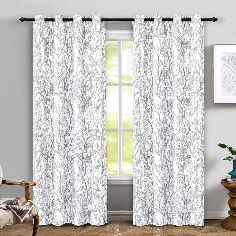 Tree Branch Blackout Curtains For Bedroom Curtains 2 Panels Set  Branch Lined Window Treatment Thermal Grommet Top Curtain For Living Room Winter Warm Curtain