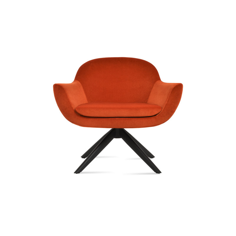 Fauteuil pivotant rembourré Madison, Noir, Laine argentée