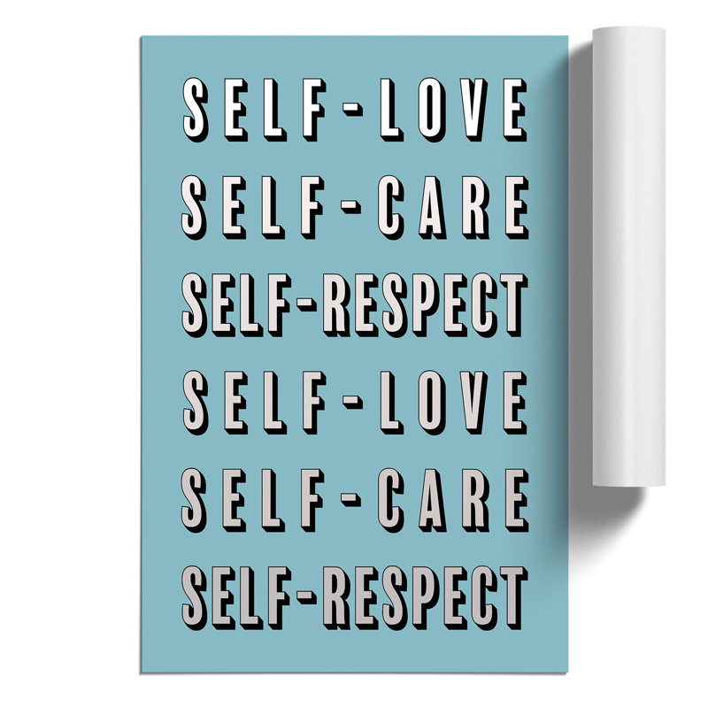 Love Care and Respect - Unframed Typography, 84cm H x 59cm W x 0.1cm D