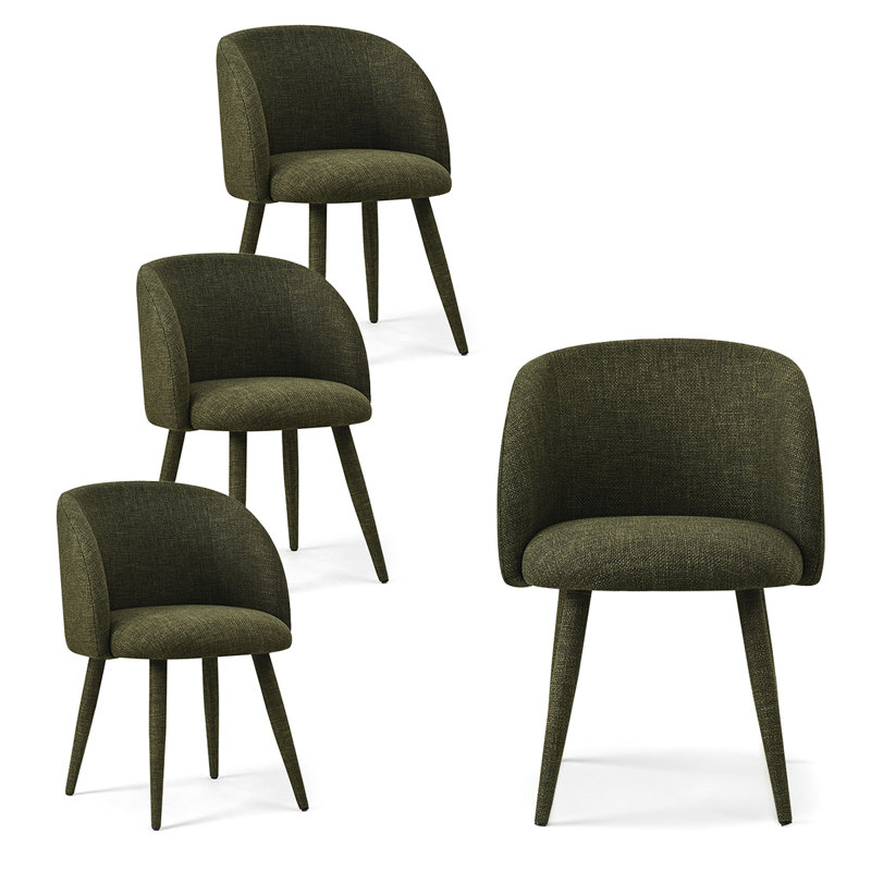 Chaises de salle à manger rembourrées Modern, Vert