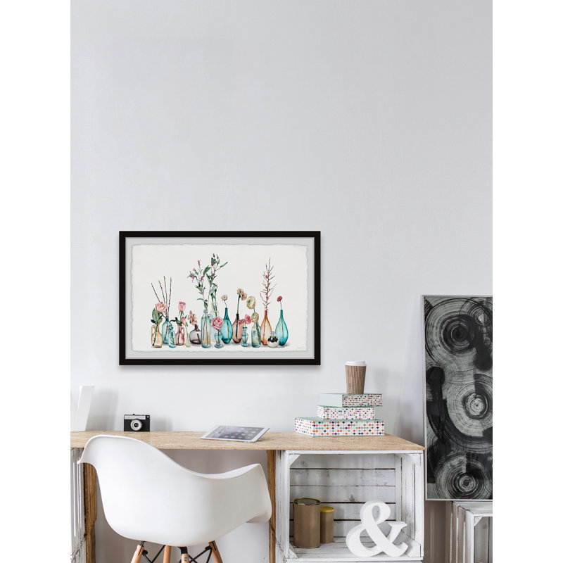 «Bottles And Jars», reproduction encadrée, H 8 po x l 12 po x P 1,5 po