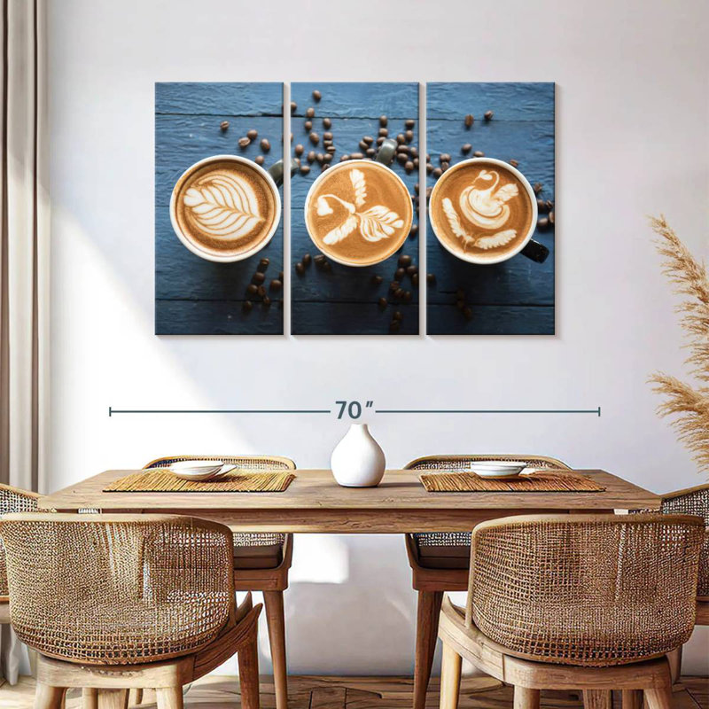 Yarlin Latte And Coffee Beans, 36" H x 57" W