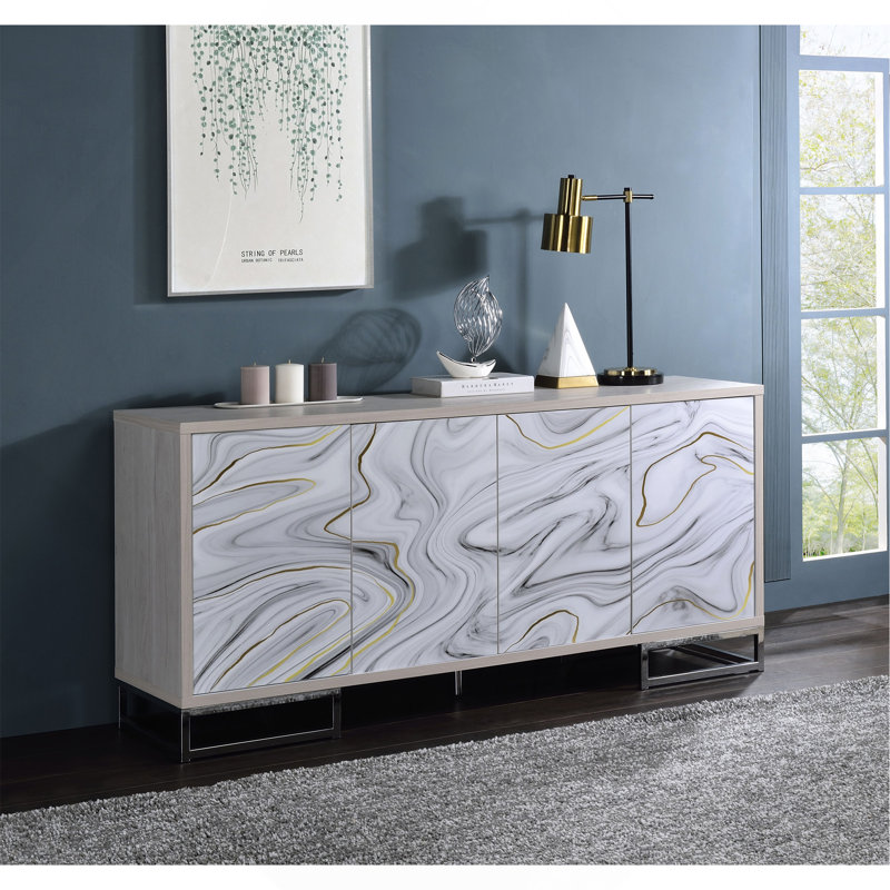 Versatile Console Cabinet With Stylish Finish And Ample Storage