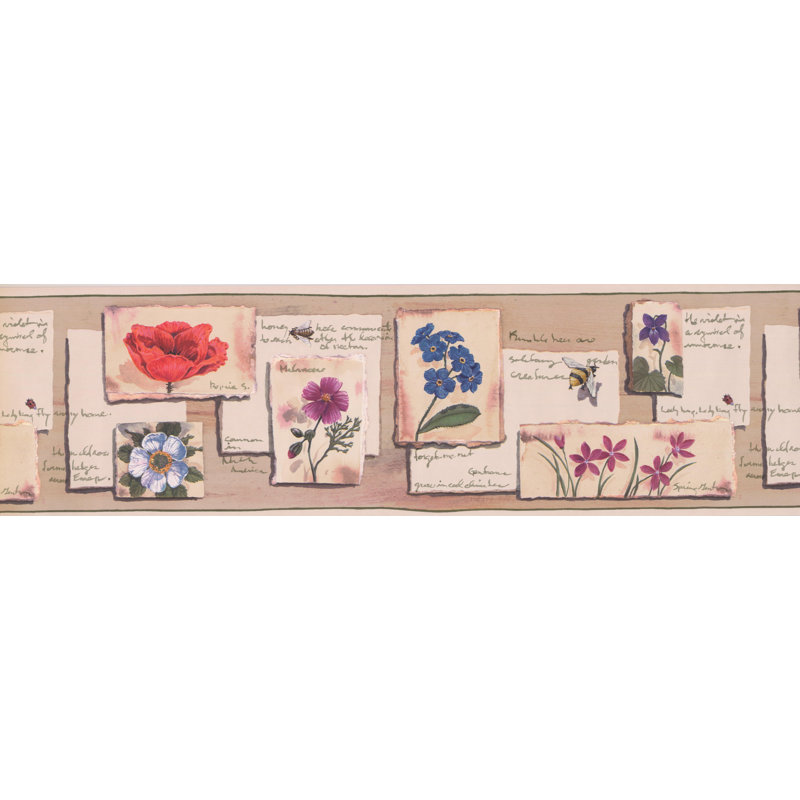Bordure de papier peint floral et botanique 15 pi L 6,75 po Berrier