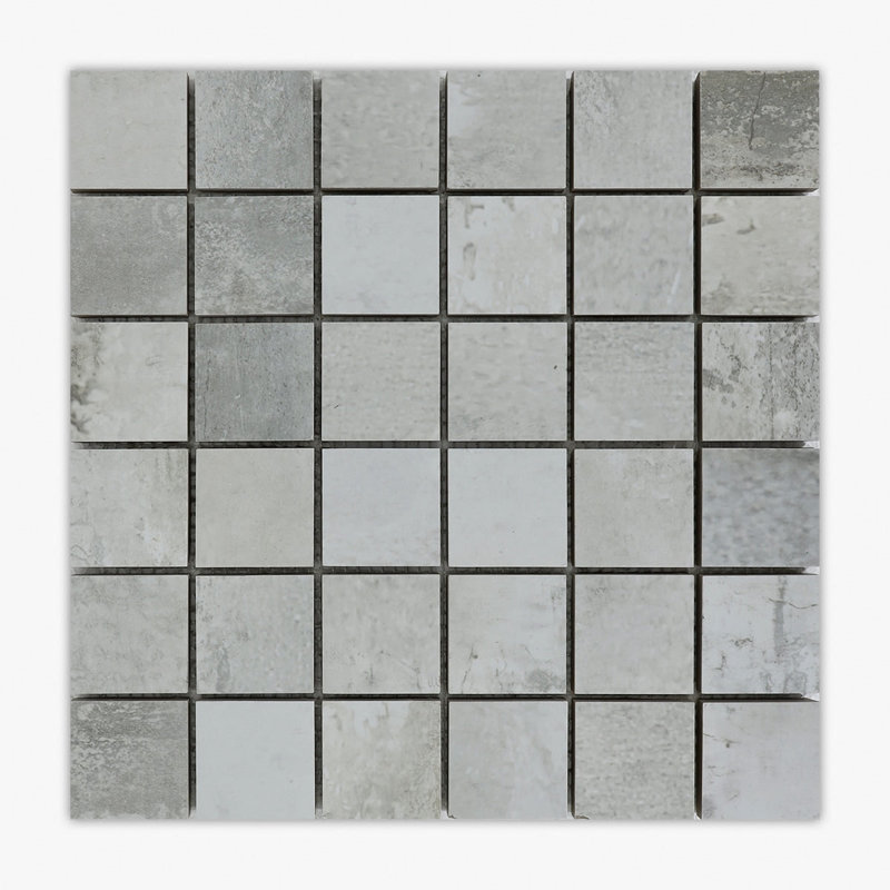 11.75 in. x 11.75 in. Grid Porcelain Tile, Silver Diamond Matte