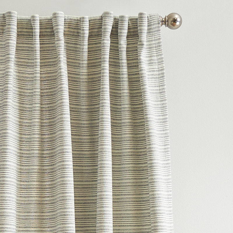 DKNY Pure Stream Textured White/Blue Curtain Panel Pair (Set of 2), 50" W x 96" L