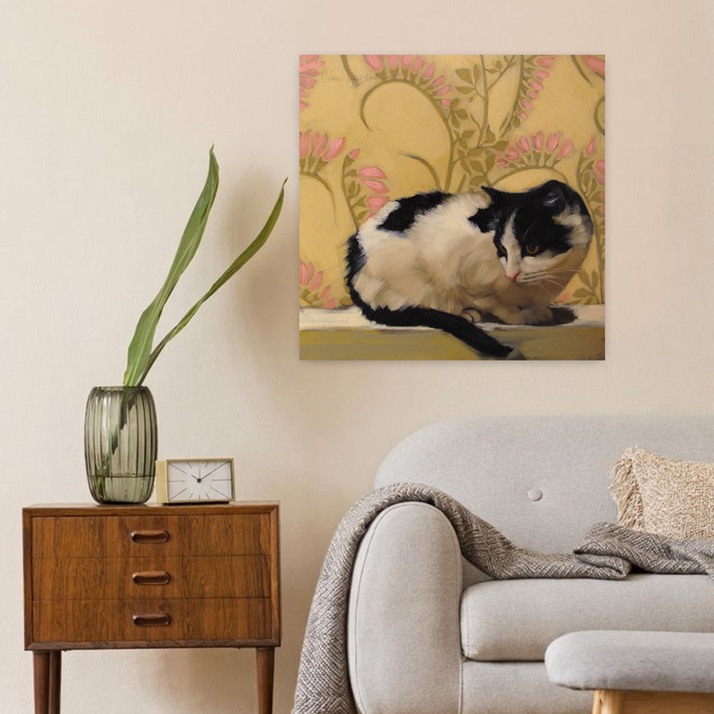 Art de chat contemporain Freesia Fran, H 24 po x l 24 po