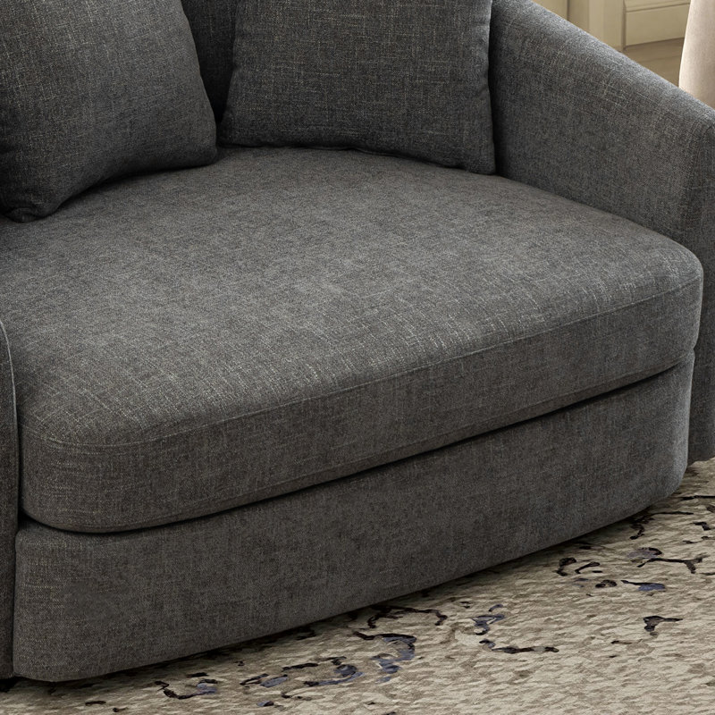 Fauteuil d'appoint moderne en chenille de 56,3 po de largeur avec 5 coussins, Gris