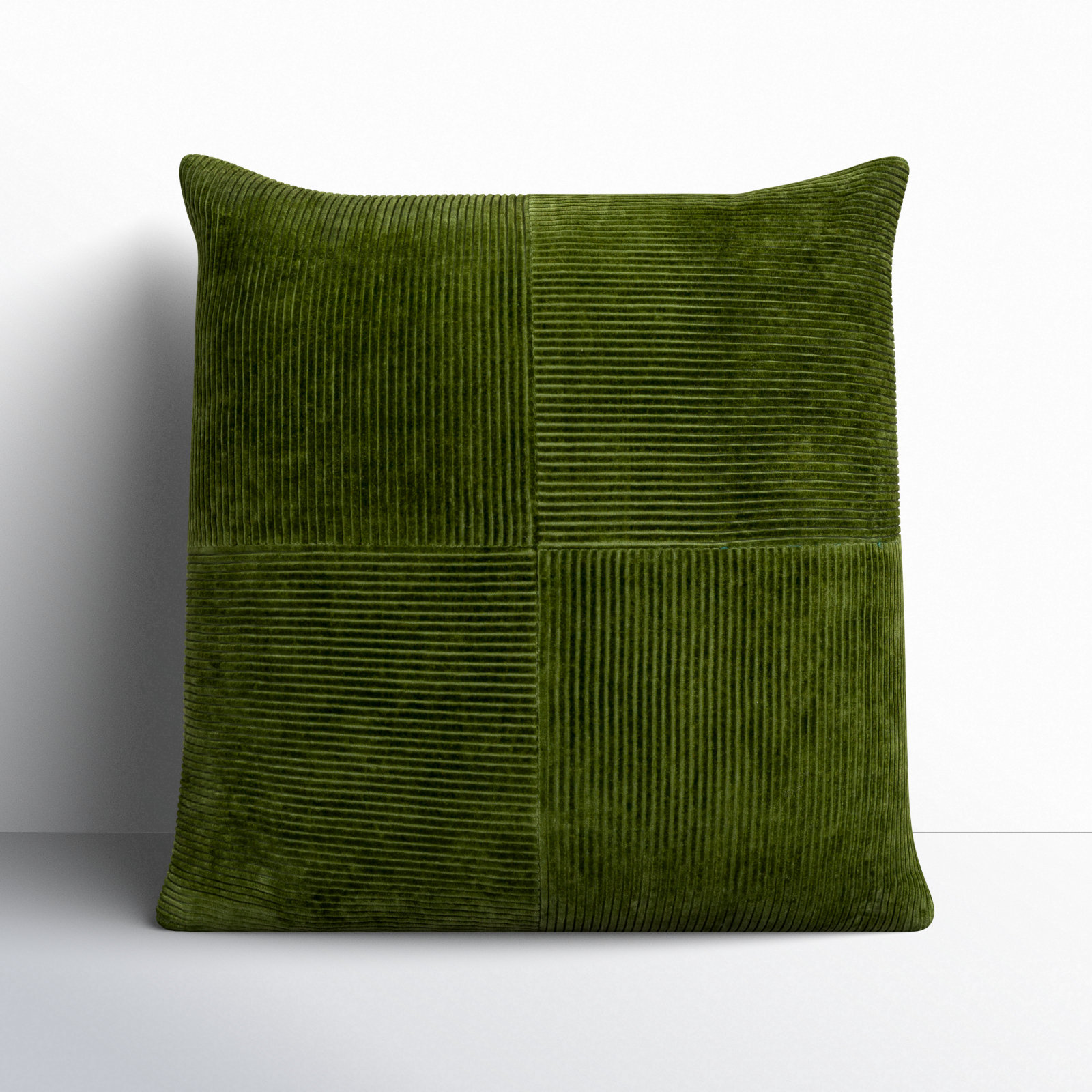 Selma Cotton Throw Pillow, 20" x 20", Olive