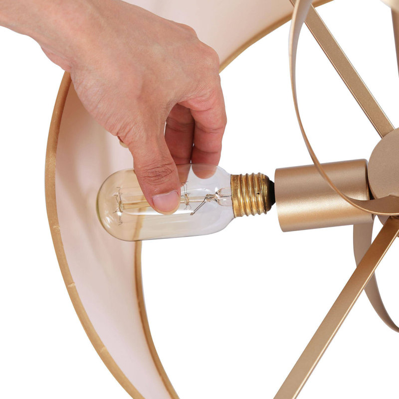 Luminaire suspendu tambour 3 lumières champagne