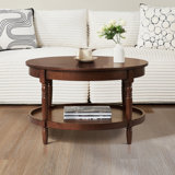Mayall 30" No Tools Round Coffee Table with Shelf