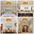 20" 4-Light Flush Mount Natural Wood Ceiling Fan with Light, 5-Blade Fandelier with Remote Control and Reversible DC Motor for All-Season Use-777243276-786873985