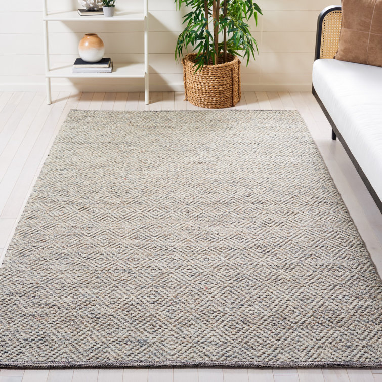 Zahid Hand Woven Wool/Cotton Geometric Rug in Camel/Gray