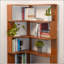 Bibliothèque de coin en L de 90 cm à 5 niveaux avec sécurité anti-chute et basculement, parfaite pour le bureau à domicile et le salon-369689293