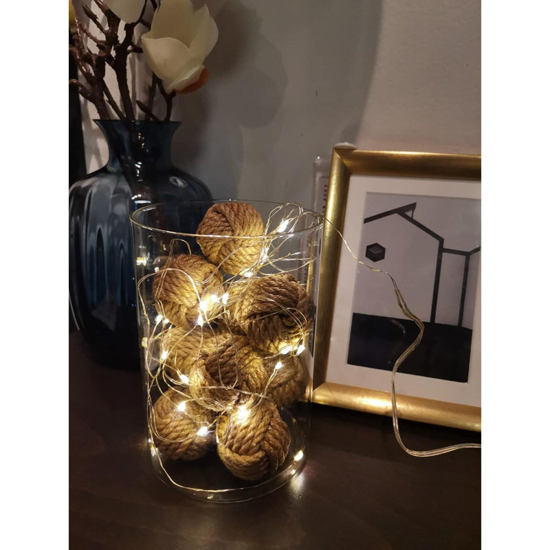 10PCS Orbs Decorative Balls For Centerpiece Bowls, Christmas Decorative Rope Balls For Bowls, Vase Filler, Decorative Bowl Fillers For Farmehouse Coastal Table Decor