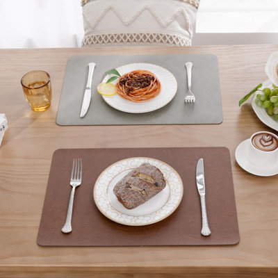 Faux Cowhide Leather Placemats Set