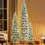 Ensemble de 3 arbres de Noël en forme de flocons de Noël pré-éclairés, avec 1370 pointes en PE et 290 lumières DEL, 11 modes d'éclairage, arbre de Noël