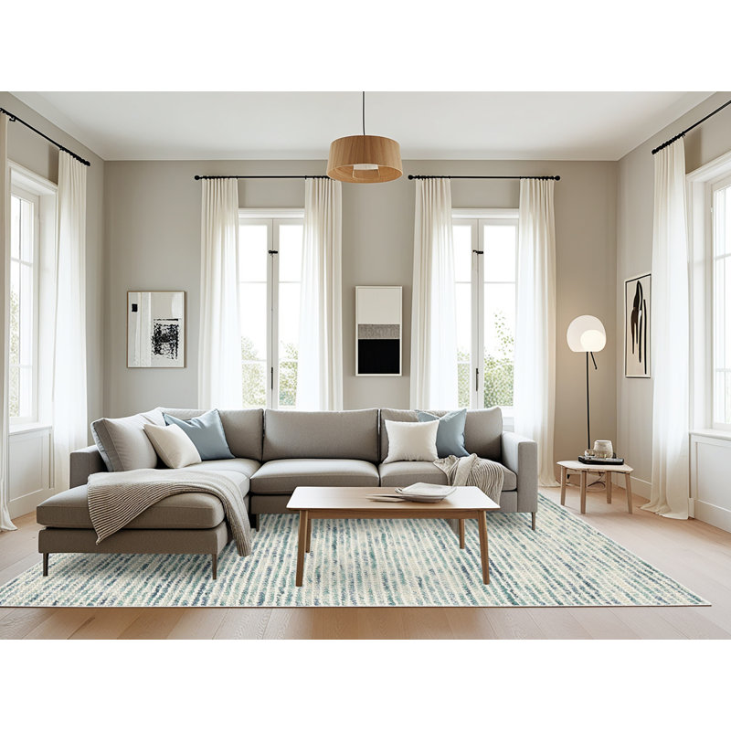 Tapis contemporain gris, Rectangle 8 pi x 10 pi