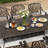 Afanasie 8 - Person Patio Dining Set with Rectangular Table , Cushions Included-1956260436