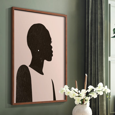 «Pink Silhouette II», reproduction encadrée - bois massif