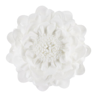 3D Peony Flower Accent Pillow Handmade Cushion Appliqued Decorative Throw Pillow Cover & Insert 14in