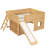 Mapleton All-in-One Low Loft Bed With Storage Shelves And Slide-124611211