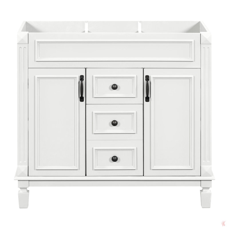 Meuble-lavabo 36 po sans lavabo supérieur, armoire seulement, armoire de rangement moderne avec 2 portes à fermeture douce et 2 tiroirs