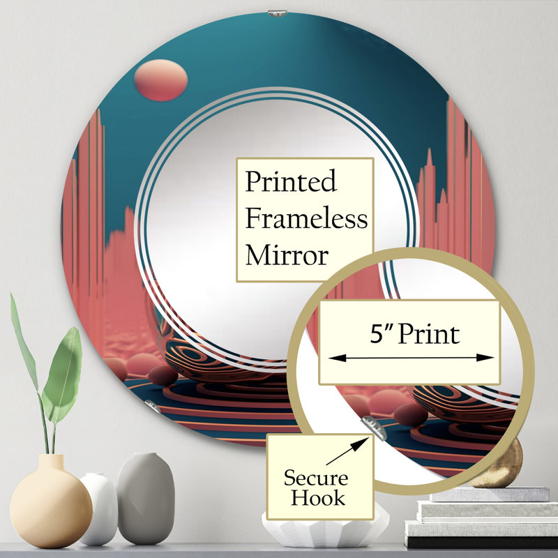 Boxster - Miroir mural moderne rond, 24 po x 24 po
