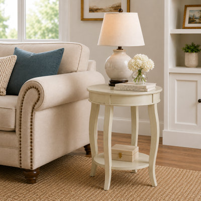 ACME Aberta Accent Table, Antique White