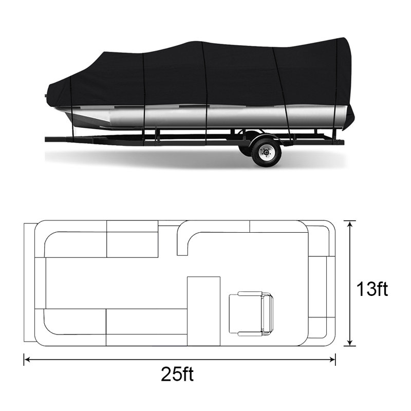 Housse élastique pour embarcations, Noir, H 157 po x l 295 po P 1 po