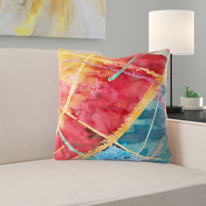 Coussin décoratif painting Winfrey, Microsuède, Intérieur