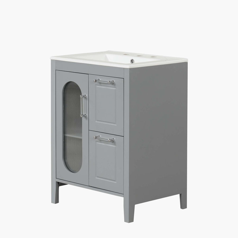 Base de meuble-lavabo simple 24 po seulement, Gris
