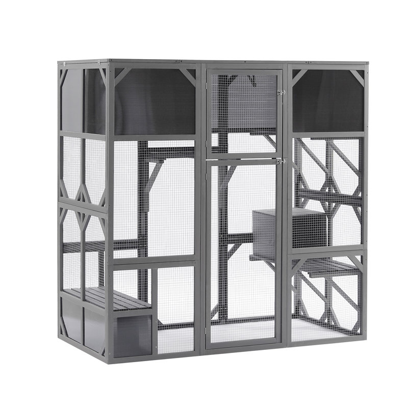 Cage pour chat avec plusieurs plateformes