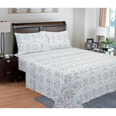 100% Cotton Percale Paisley Sheet Set
