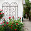 Ensemble de 2 treillis de jardin en métal 86,7 "x 19,7" antirouille pour plantes grimpantes Support de fleurs extérieur brun